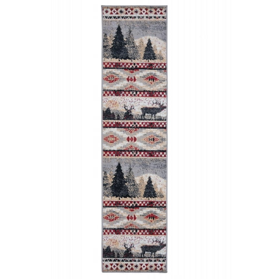 Furnish My Place Indoor Tribal Wildlife Rug with Jute Backing Runner - 2 ft. x 8 ft., Multicolor, Floor, Area Rug for Living Room, Bedroom, Hallway