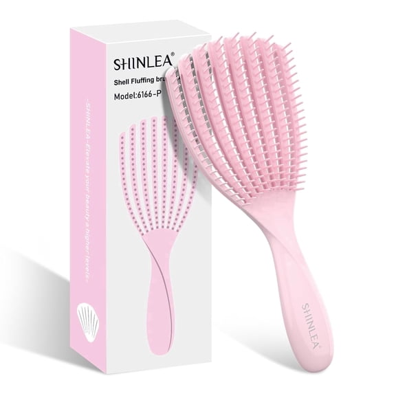 SHINLEA Detangler Brush for Curly Hair, Wet Dry, Thick Thin Hair, Pink