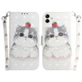 thumbnail image 2 of Case for Samsung Galaxy M13 5G Cover Magnetic 3D Pattern Wallet Flip Case With Strap - Cat, 2 of 5