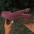 thumbnail image 5 of NOKIO Women's V𝗂ntage Chun𝗄𝗒 Sandals Adjustable Slingback S𝗅ip On Slippers Hollow Summer Outdoor Ladies Shoes Closed Toe Breathable Sandalias de Mujer, 5 of 7