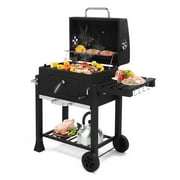 Zintown BBQ Charcoal Grill Outdoor Barbecue Pit Smoker with Double Grill,Liftable Charcoal Tray
