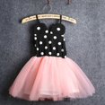 thumbnail image 2 of Vestido De Princesa Estilo Tutú Con MúLtiples Capas De Malla Con Estampado De Lunares XBTCLXEBCO Rosado;4-5 Años, 2 of 4