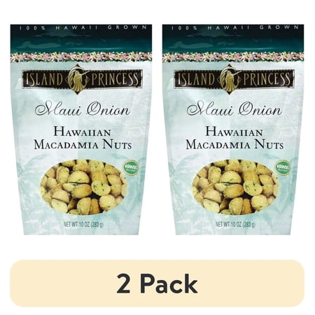 (2 pack) Island Princess Maui Onion Hawaiian Macadamia Nuts , 10 oz.