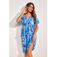 thumbnail image 2 of Oudiya Womens Mumus House Dress Floral Print Short Sleeve Nightgowns Moomoo Dresses with Pockets, 2 of 7