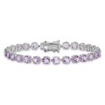thumbnail image 4 of Auriga 925 Sterling Silver 5mm Amethyst Stone Bracelet 7 inch for Women(L- 7inch, W- 4.8mm), 4 of 6