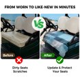 thumbnail image 4 of Golf Cart Seat Covers for 2 Seater,Teal Blue Microfiber Cart Seat Towel Blanket,Modern Oil Painting Abstract Ombre Geometric Absorbent Breathable NonSlip Bench Seats Protector for Golf Course 51"x31", 4 of 9