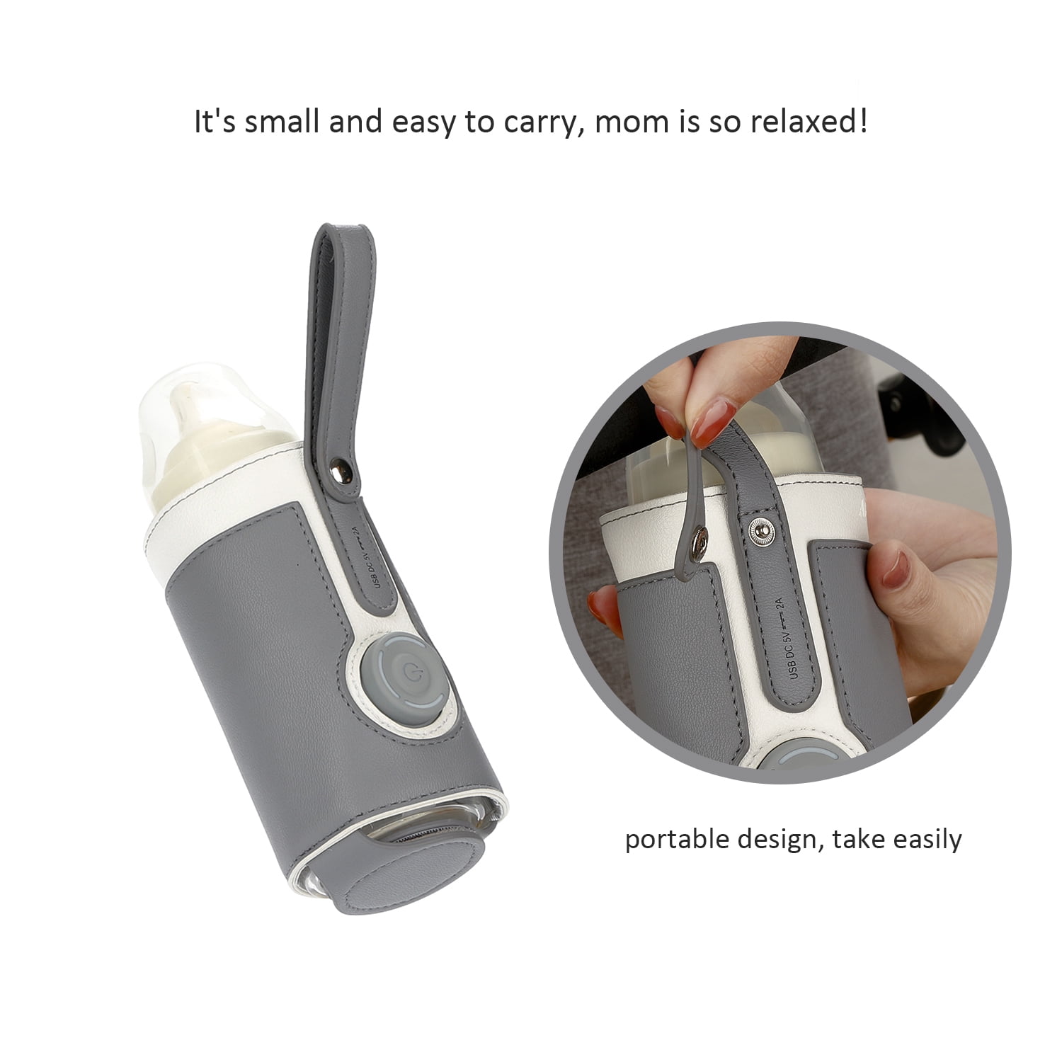 Baby Bottle Warmer USB Adjustable Milk Heating Keeper Milk Bottle Portable Warmer Bag Insulation Thermostat Bag for Travelling Outdoor