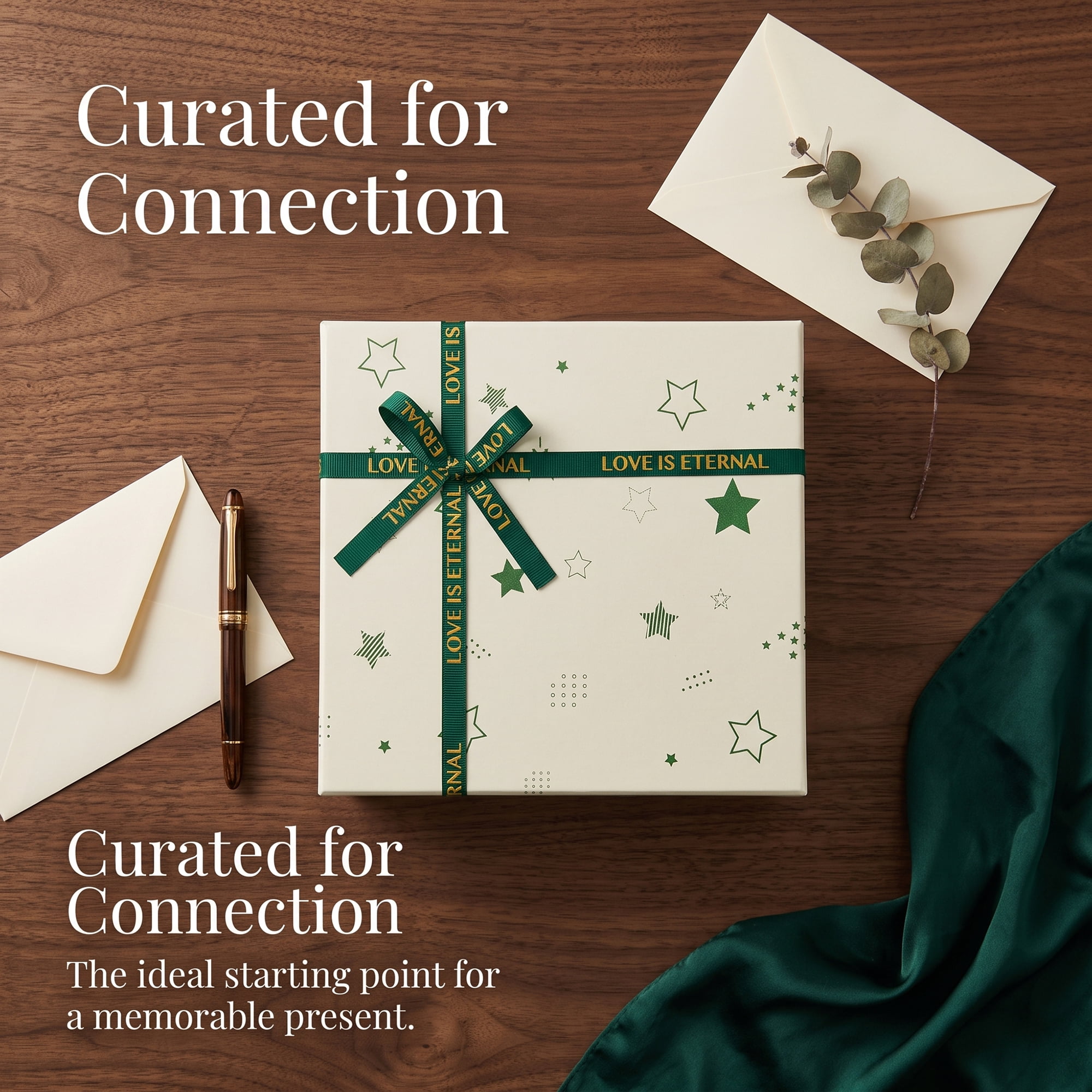 Unique Bargains Elegant Rigid Gift Box with Printed Ribbon Green 7.9" x 7.1" x 3.1"