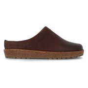 HAFLINGER Men Women Leather Clogs 'Travel Classic', dark brown