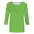 thumbnail image 4 of Jienlioq Hauts pour Femmes T-Shirt Imprimé à Col Rond à Manches Trois Quarts 3/4 pour Femmes Grande Taille Haut Ample, 4 of 4