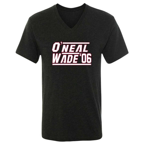MENS V NECK Heat Dwyane Wade Shaquille O'Neal Shaq 2006 T-Shirt