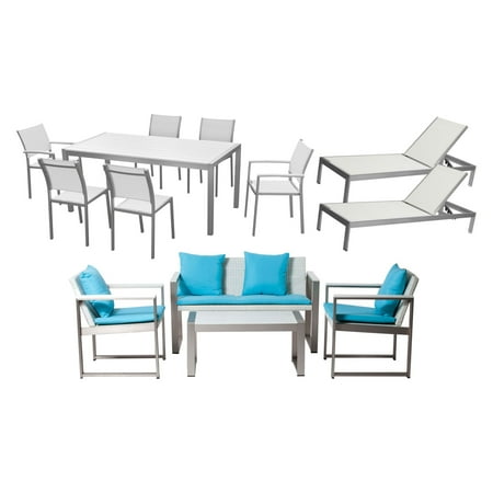 Pangea Home Chester Aluminum 13 Piece Patio Dining Set Walmart Com