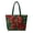Green Red Bow, variant on HUIACONG Vintage Snowman Cardinal Pattern Stitched Padded Handle Tote Bag Featherweight Large Capacity Festive Shoulder Purse for Christmas Shopping Travel Holiday Parties Daily
