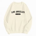 thumbnail image 5 of Towmus Women's Los Angeles Crewneck Sweatshirt Casual Long Sleeve Raglan Shirts Cool Letter Print Pullover Tops, 5 of 5