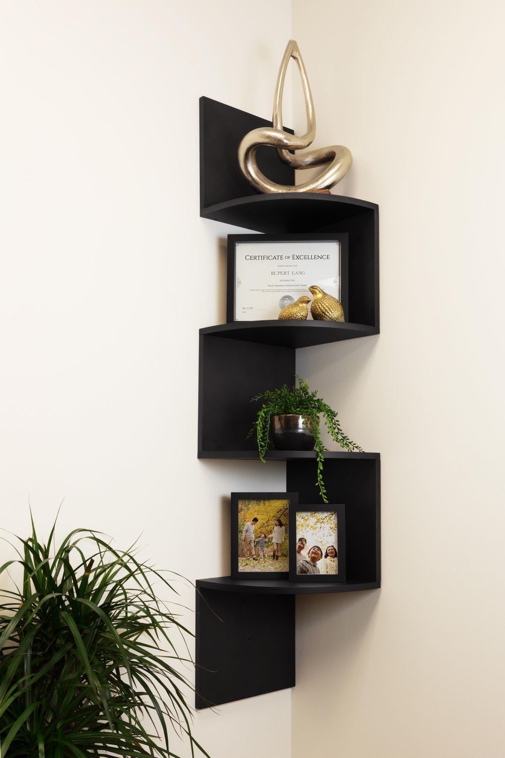 kieragrace Provo Corner Wall Shelf - 12" x 57", Black