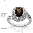 thumbnail image 2 of Primal Silver Sterling Silver Rhodium Smoky Quartz and Diamond Ring, 2 of 4