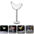 thumbnail image 2 of 1 Set 4pcs Bird Shape Cocktail Glasses Glass Wine Cups Goblets (transparent), 2 of 2