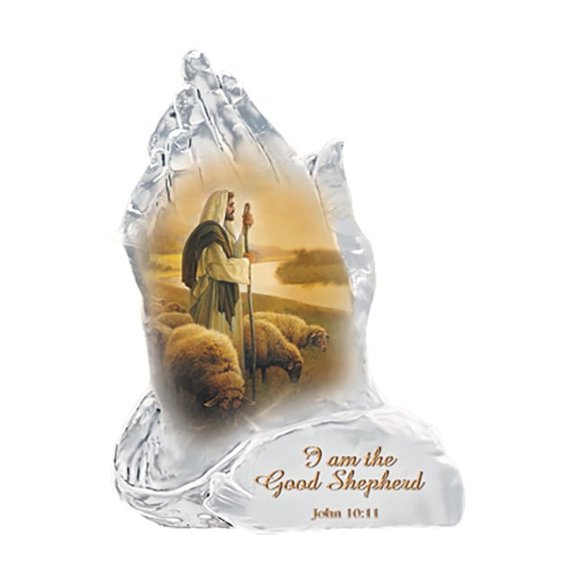 The Bradford Exchange I Am The Good Shepherd Issue #6 Praying Hands Religious Art Collectible Figurine with Art by Greg Olsen 6-inches