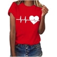 thumbnail image 3 of Cutuoiiu Women's Cute Love Heart Graphic Crew Neck Casual Short Sleeve Tops Gifts, 3 of 7