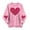 Pink, variant on dazeni Valentine's Sweatshirt for Women Cute Love Heart Blouse Casual Long Sleeve Valentine Tshirt Fashion Clothes Tops Pink Large