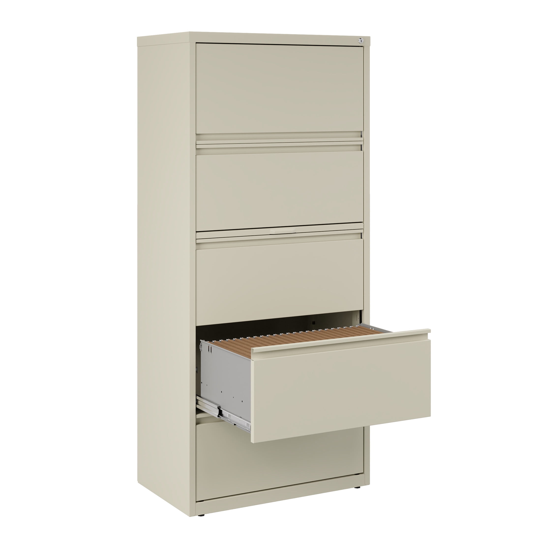 Hirsh 30 inch Wide 5 Drawer Metal Lateral File Cabinet for Home and Office, Holds Letter, Legal and A4 Hanging Folders, Putty