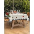 thumbnail image 2 of Outdoor Tablecloth with Umbrella Hole and Zipper, Christmas Cardinal Rectangle Table Cloth 60x102 Inch Waterproof Tablecloth, Winter Xmas Poinsettia Holly Pine Fruit Picnic Table Cover for Patio, 2 of 7