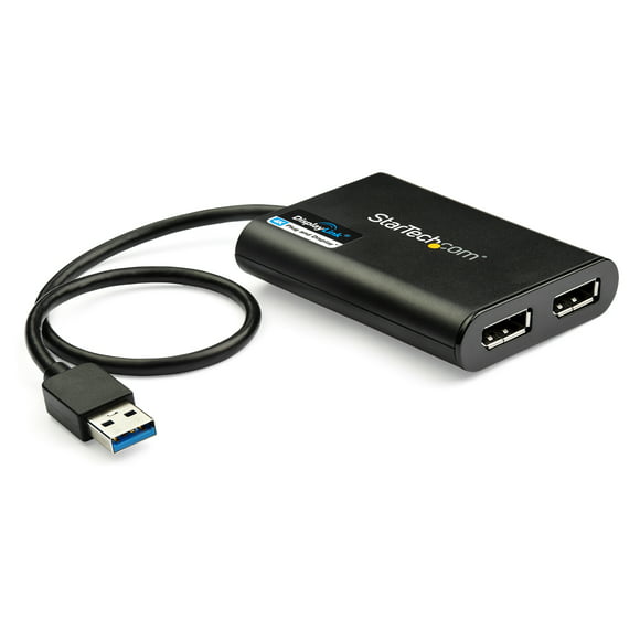 StarTech.com USB 3.0 to Dual DisplayPort Adapter 4K 60Hz, DisplayLink Certified, Video Converter with External Graphics Card - Mac & PC