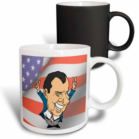 

3dRose President Richard Nixon With American Flag Magic Transforming Mug 11oz