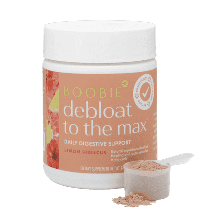 Boobie Debloat to the Max Daily Digestive Support for Women & Men | L-Glutamine and Marshmallow Root for Gut Health | Lemon Hibiscus Flavor, 40 Servings