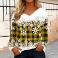 thumbnail image 1 of DPTALR Blouse à Manches Longues Col en V Imprimée pour Femme Pull Décontracté Manches Longues, 1 of 4