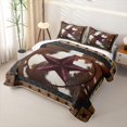 thumbnail image 3 of Erosebridal Western Vintage Quilt King,Cowhide Lone Stars Pattern King Coverlet Set For Boys,3-Piece, 3 of 7