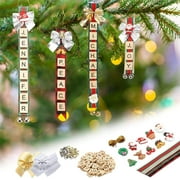 LONGRV Christmas Ornaments Tree Decorations, Personalized Crafts for Girls,Adults Kids Kit DIY Ribbon Letter Tiles Bells Rustic Stockings Name Tags Hanging Xmas Decor