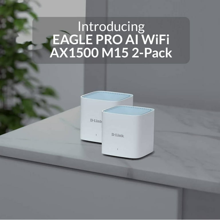 D-Link M15/2 Eagle Pro AI Mesh WiFi 6 Router System (2-Pack) AX1500 -  Multi-Pack 