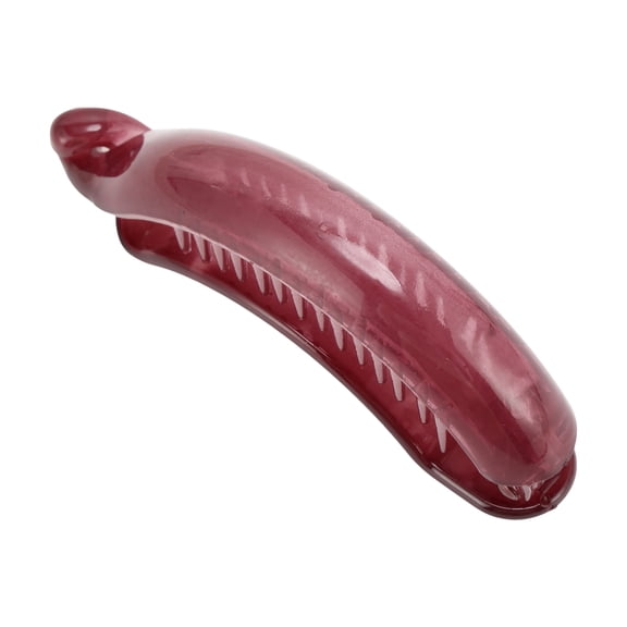Unique Bargains 1 Pc Banana Clip Solid Color Hair Clip Red