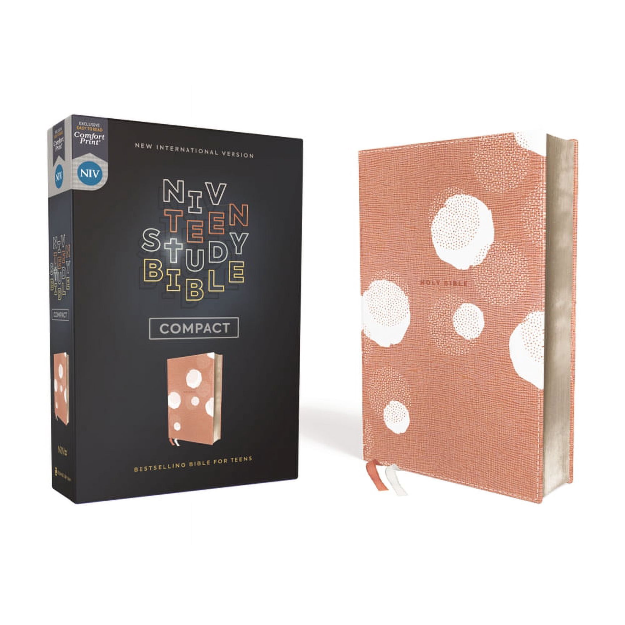 Niv, Teen Study Bible (for Life Issues You Face Every Day), Compact, Leathersoft, Peach, Comfort Print, (Hardcover)