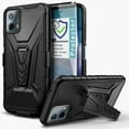 thumbnail image 5 of Nagebee Phone Case Compatible for Motorola Moto G 5G (2023) with Tempered Glass Screen Protector (Full Coverage), Belt Clip Holster with Built-in Kickstand Heavy Duty Shockproof Armor Case (Black), 5 of 5