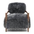thumbnail image 3 of Furniture of America Birma Modern Faux Fur Ultra Soft Long Haired Accent Chair, Charcoal Gray, 3 of 13