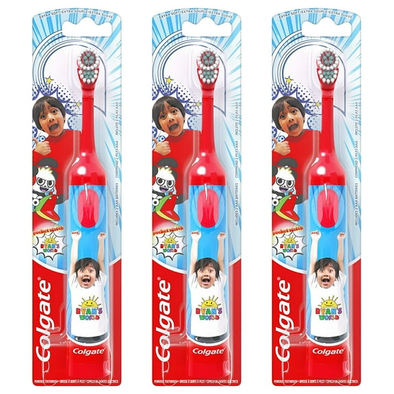 Pack of (3) New Colgate Colgate Kids Battery Powered Toothbrush, Ryans World