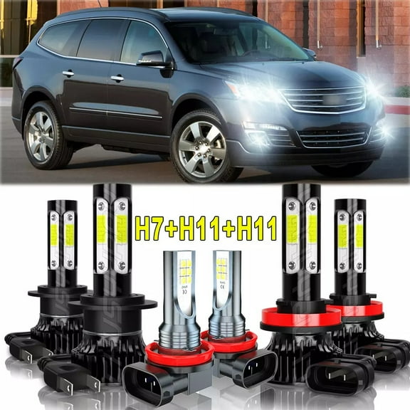For Chevy Traverse 2013 2014 2015 2016 LED Headlight High Low Beam Fog Light Bulbs Kit 6000K White 6x