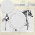 thumbnail image 3 of Ambesonne Modern Place Mats Set of 4, Animal Sketchy Horse, Standard Size, Black and White, 3 of 6