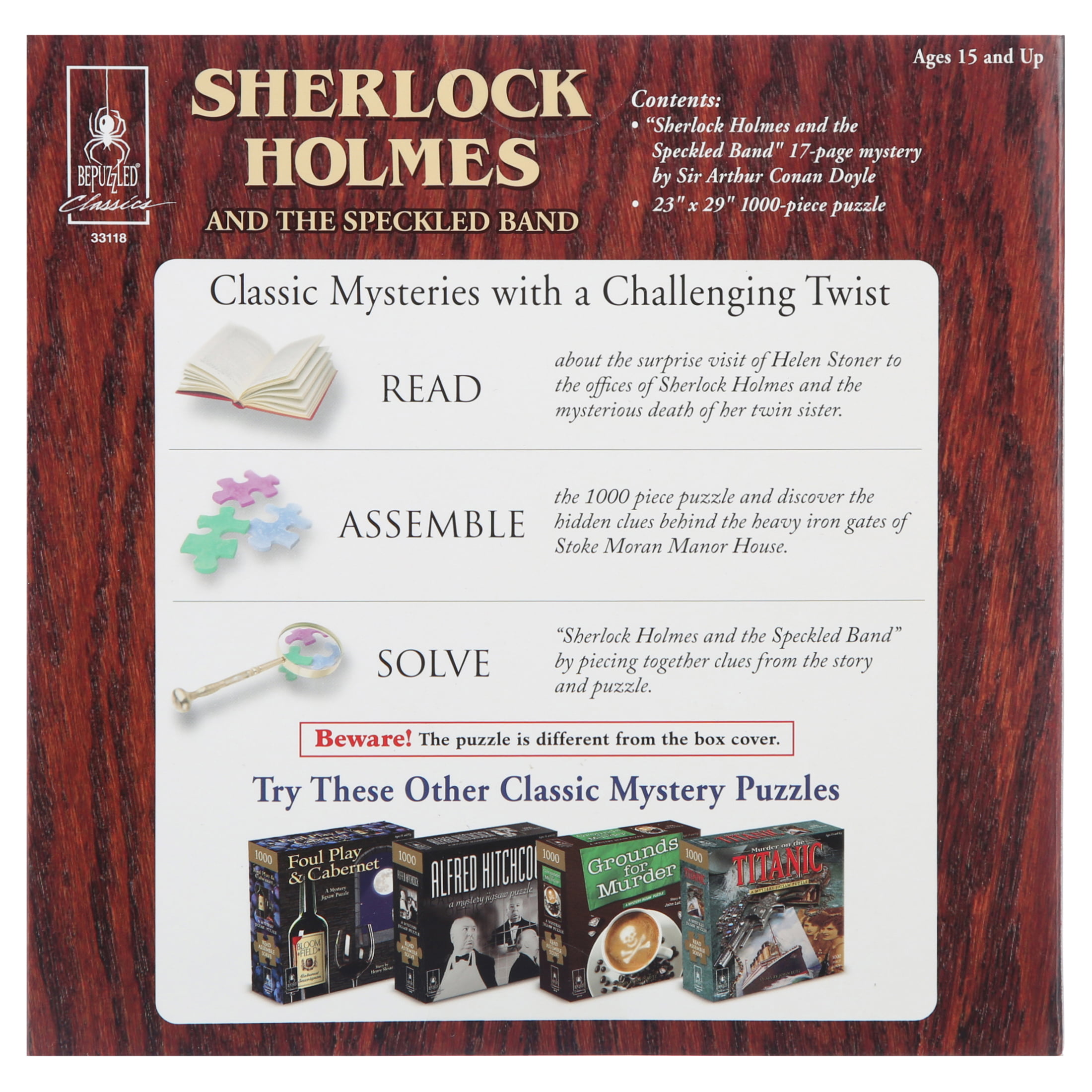 SHERLOCK HOLMES MYSTERY Jigsaw PUZZLE 1000 pieces Read Assemble Solve 