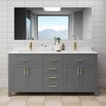thumbnail image 2 of Wyndham Collection Beckett 72" Wood Double Bathroom Vanity in Dark Gray/Gold, 2 of 6