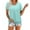 C535 Mint Green, variant on Womens Tops Crew Neck Short Sleeve Ruffle Solid Color Loose Summer T Shirts For Women Light Blue