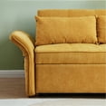 thumbnail image 6 of Chenille Fabric Couch Bed With Adjustable In Yellow - Modern 2 For Comfortable Sleep Living, 6 of 6