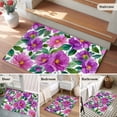 thumbnail image 5 of Purple Flowers Entryway Rug 2'x3'&nbsp; Non Slip Front Door Mats, Spring Floral Leaves Botanical Watercolor Entrance Rugs Indoor Outdoor Carpet, Washable Floor Mats Small Area Rug for Bedroom Kitchen, 5 of 8