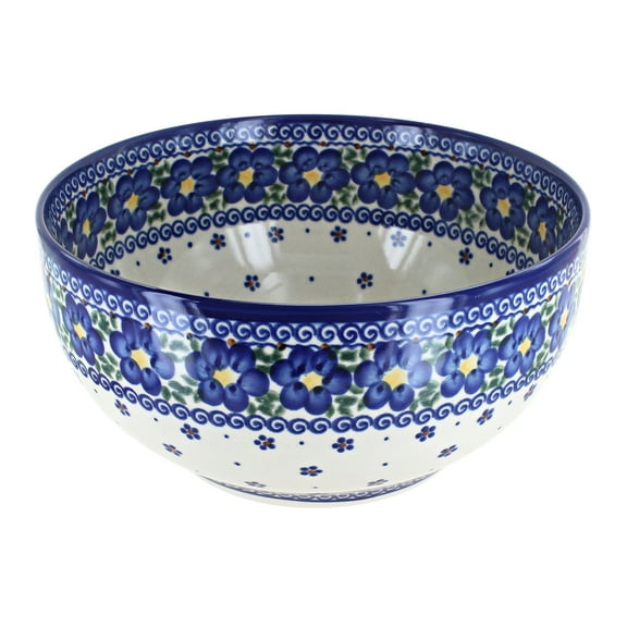 Blue Rose Polish Pottery Spring Blossom Large Mixing Bowl