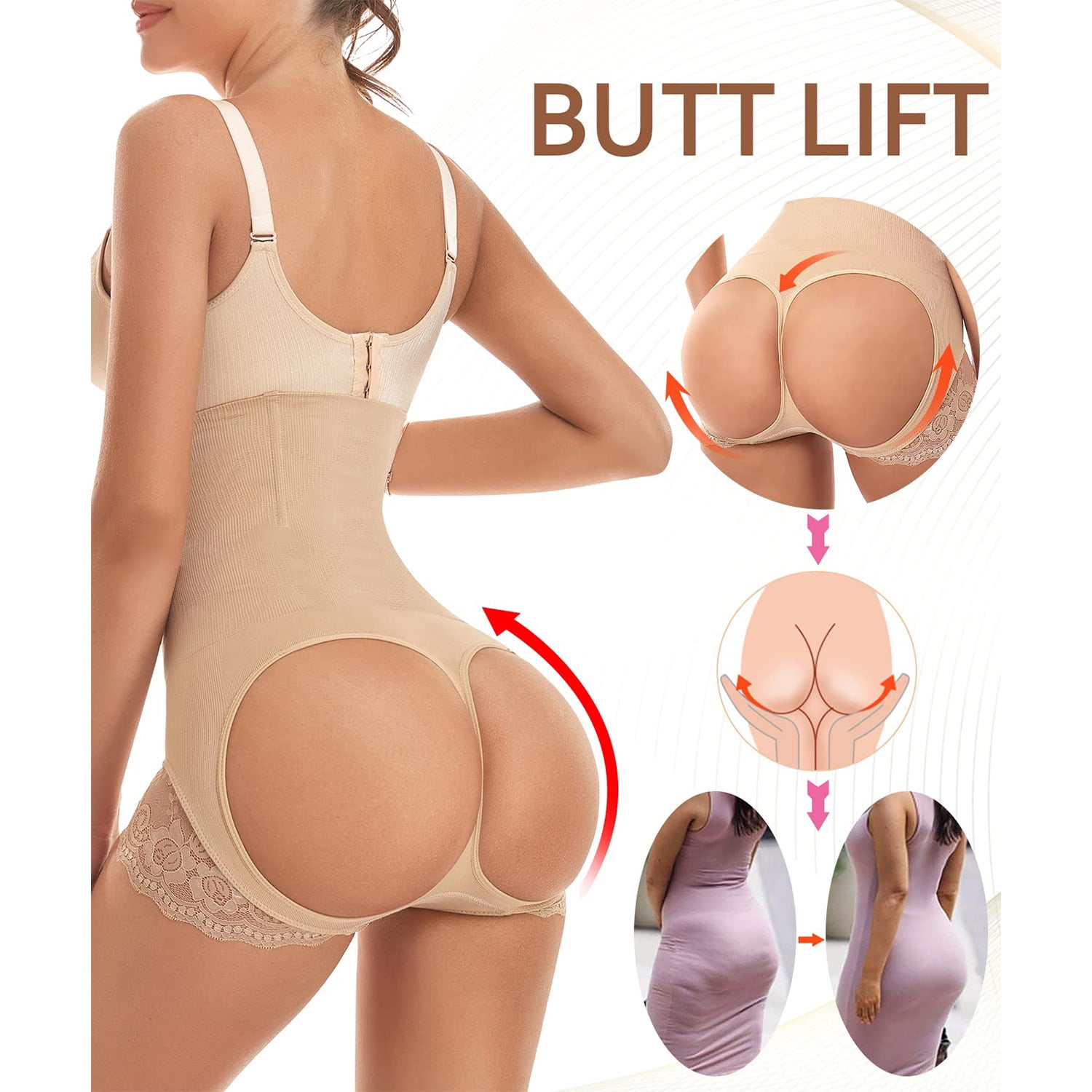 Butt Lifter Panties Butt Lifter Shapewear Butt Lifting Shorts Tummy Control  Panties Booty Lifter Big Bigger Butt Shape