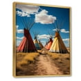 thumbnail image 2 of Designart "Path to Spirituality Yellow Native Tipi IV" Cityscapes Floater Framed Canvas Wall Art, 2 of 7