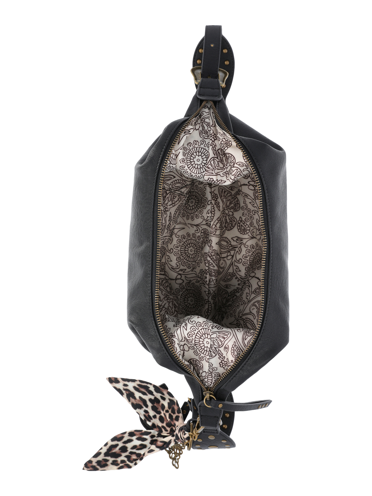 Jessica Simpson Women's Daphne Faux Leather Hobo Handbag, Meteorite Black
