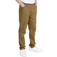 thumbnail image 3 of Chino Pants Boys Slim Fitting Straight Leg School Uniform Pants Stretch Pull on Sports Trousers with Pockets Toddler Boy Sweatpants Brown 12Y, 3 of 8